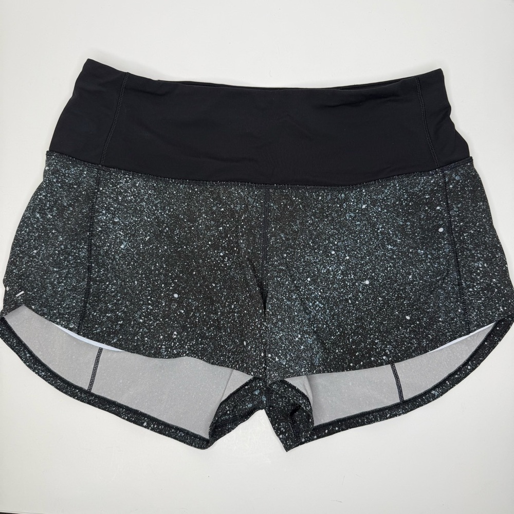 Lululemon Run Times Space Splatter Running Shorts Size 6